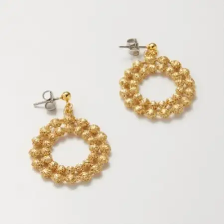 刺繍ピアス　ドイリーピアス(ゴールド)【1726144】