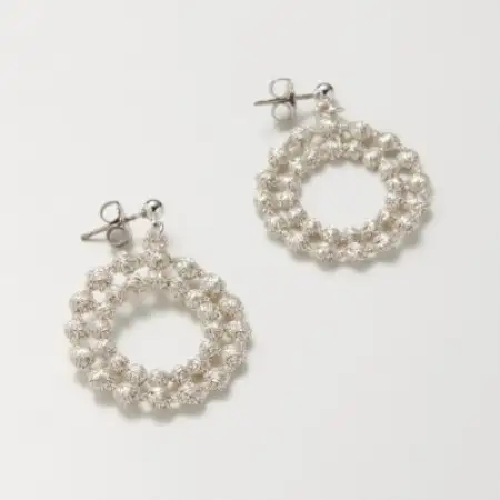 刺繍ピアス　ドイリーピアス(シルバー)【1726147】