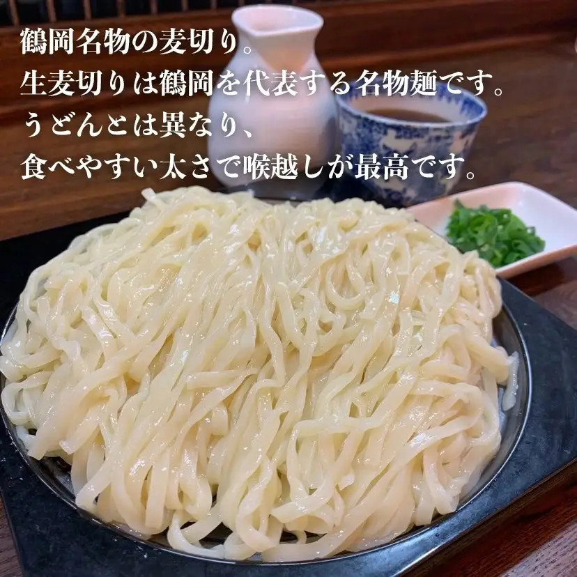 【晴天の風】 鶴岡麦切り 【生麦切り8食入り】ストレートつゆ付き　山形県鶴岡市　株式会社DFS　| 麦切り 麺 めん 麺類 名物 ご当地ラーメン ご当地グルメ 食品 お取り寄せグルメ 美味しい 人気 おすすめ 返礼品
