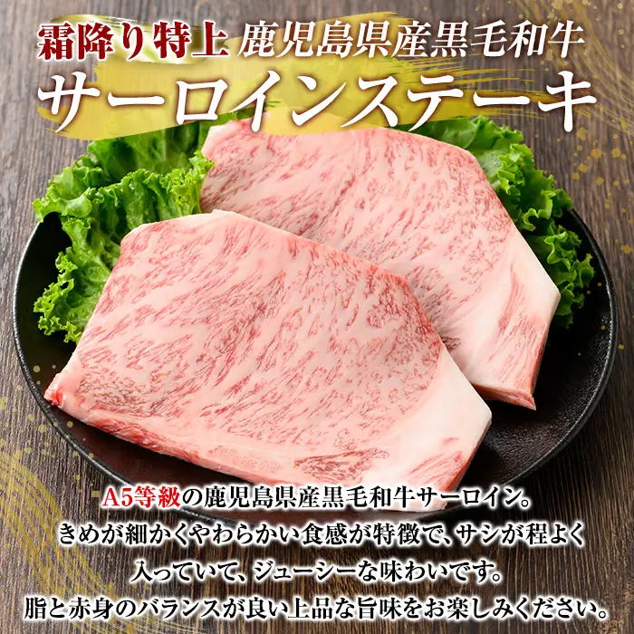 K-318-C 鹿児島県産黒毛和牛＜A5等級＞霜降り特上サーロインステーキ(計800g・200g×4枚)【ビーフ倉薗】霧島市 牛肉 ステーキ ステーキ肉 国産 鹿児島県産 黒毛和牛 肉 精肉 牛