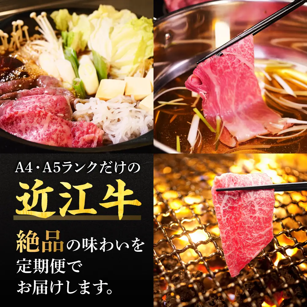 定期便 近江牛ロース贅沢コース(3カ月) 有限会社常松商店 滋賀県 東近江市 AO08 近江牛 定期便 牛肉 ロース 和牛 A5 A4 すき焼き しゃぶしゃぶ 焼肉 精肉