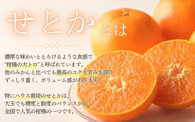 【先行予約】【訳あり】サイズ混合 5kg 阪口農園の ハウスせとか（マルチ栽培）【2027年2月中旬から3月中旬に順次発送予定】 わけあり せとか ハウス 温室 みかん ミカン 蜜柑 柑橘 フルーツ 果物 くだもの 旬 産地直送 農家直送【msa013】