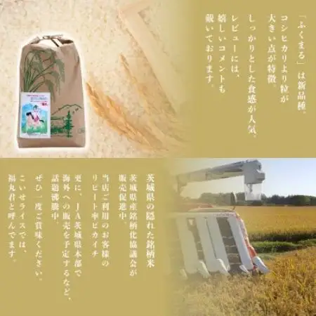 食味ランク【特A】茨城県オリジナル★筑波山麓厳選米★【福丸】白米5kg×3袋　計15kg 令和7年産【配送不可地域：離島・沖縄県】【1734907】