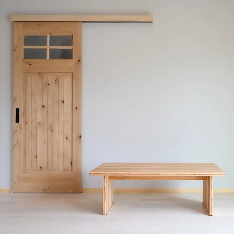 木製ローテーブル 『やさしいボーダーテーブル』（カラー：クリア） │紀州杉 国産家具 ハンドメイド WoodPark 和歌山県美浜町