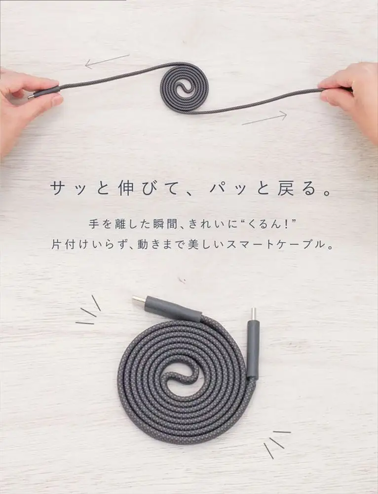 CIO ケーブル Mate Flat Spiral Cable CtoC Type-Cケーブル 充電 iPhone スマートフォン iPad ナチュラルホワイト [2659]