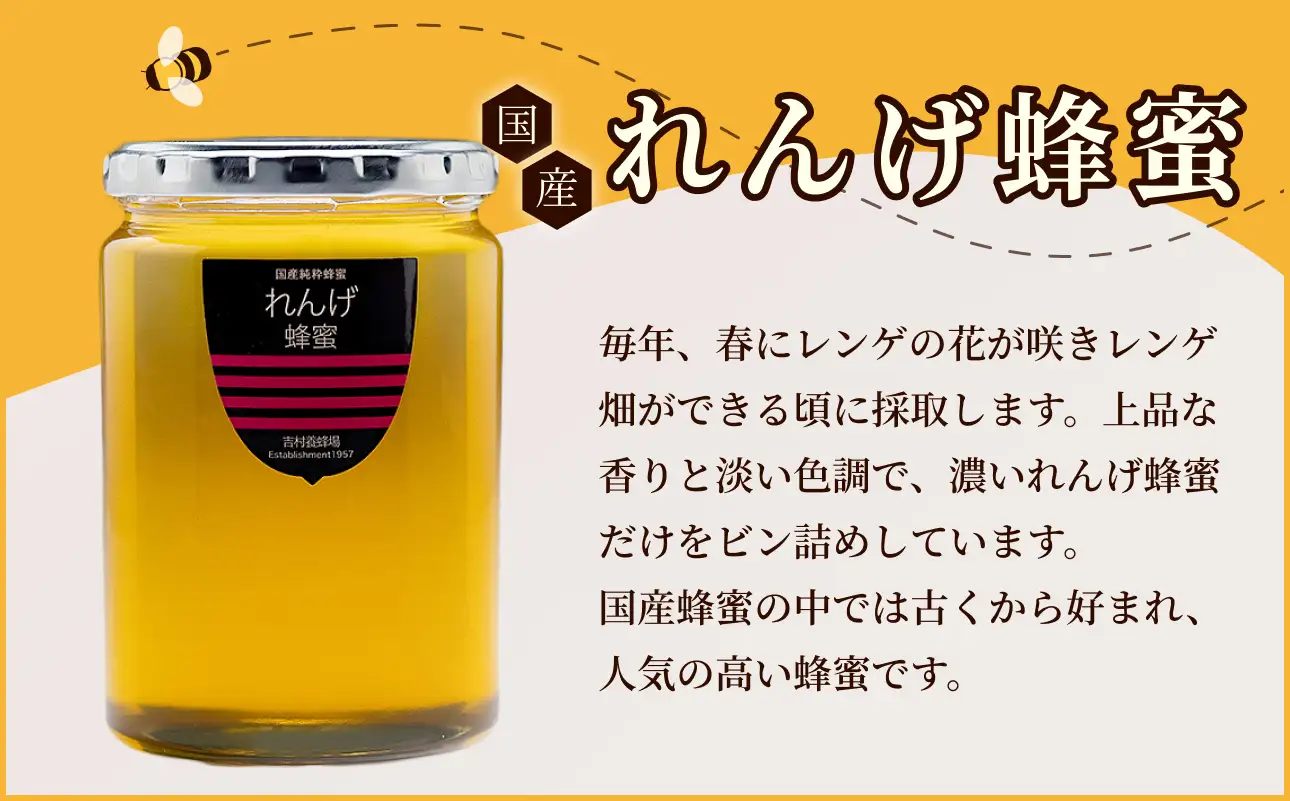 備前産 令和8年採取 純粋蜂蜜セット8（れんげ蜂蜜480g×1本）