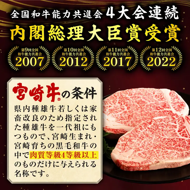 牛肉 ヒレステーキ 牛肉[宮崎牛 150g 国産 和牛 ブランド牛 ヒレ肉 フィレ肉 ステーキ肉 希少部位 ギフト 冷凍]