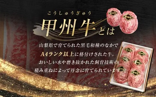 【 4回定期便 】 甲州牛ロールステーキ 1枚 約100g × 6枚 和牛 黒毛和種 冷凍 お肉 肉 ニク にく 牛肉 牛 甲州牛 ロールステーキ ロール ステーキ 黒毛和牛 国産 山梨県産