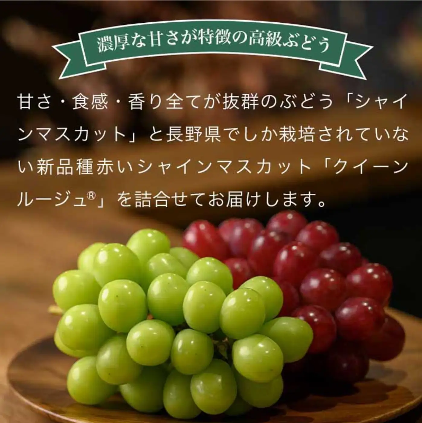 冬に食べるクイーンルージュ®＆シャインマスカット詰合せ 各1房 約1kg ［おぶせファーマーズ］ ぶどう セット 食べ比べ ２種 各 1房 葡萄 ブドウ 果物 フルーツ令和8年産 【2026年11月中旬～12月中旬発送】 [F-554]