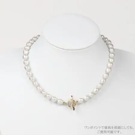 【Yumisienne】ココバロックパールネックレス(サクラホワイト/ゴールド8mm42cm)【1734735】