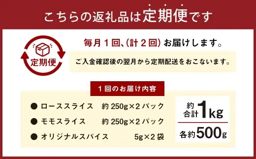 【 2回 定期便 】 エゾシカ 鹿肉 ローススライス モモスライス 各約250g×2パック エゾ鹿肉 えぞ鹿肉 シカ肉 しか肉 ジビエ