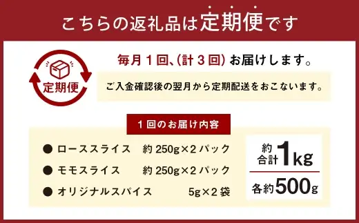 【 3回 定期便 】 エゾシカ 鹿肉 ローススライス モモスライス 各約250g×2パック エゾ鹿肉 えぞ鹿肉 シカ肉 しか肉 ジビエ