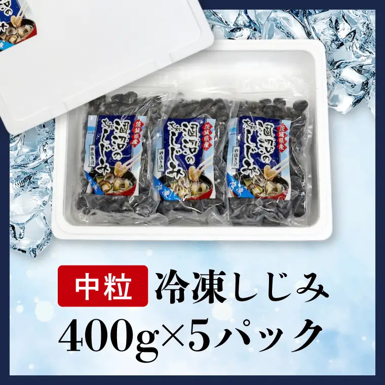 涸沼のプリップリ中粒冷凍しじみ（砂抜き済）400g×5P 茨城県 水戸市（BJ-7）