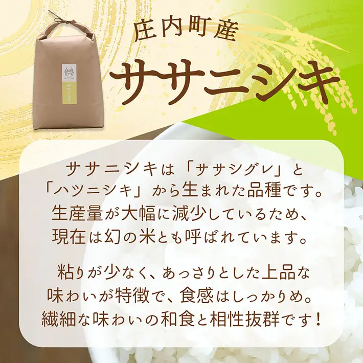 【新米受付】令和8年産 ササニシキ 10kg 吉祥ファーム 5kg×2袋 2026年産 ブランド米 米 国産 単一原料米 山形 庄内平野 コシヒカリの原点、亀の尾発祥の地 庄内【R8.10月以降発送開始/入金期限：2026年9月15日】