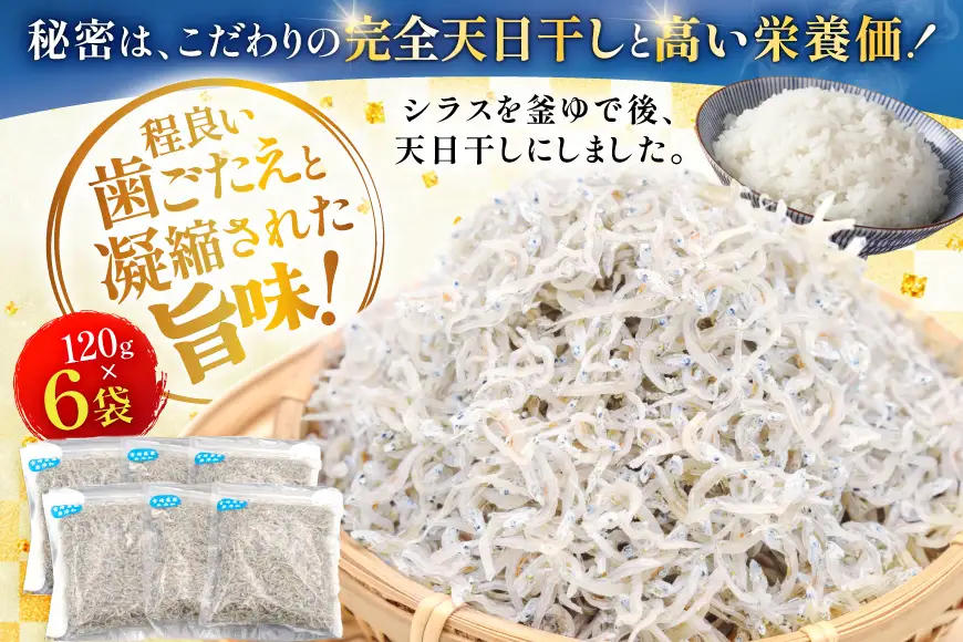 ちりめん 宮崎県産 無添加 ちりめんじゃこ 120g 6p 計720g [幸脇漁業生産組合 宮崎県 日向市 452061654]