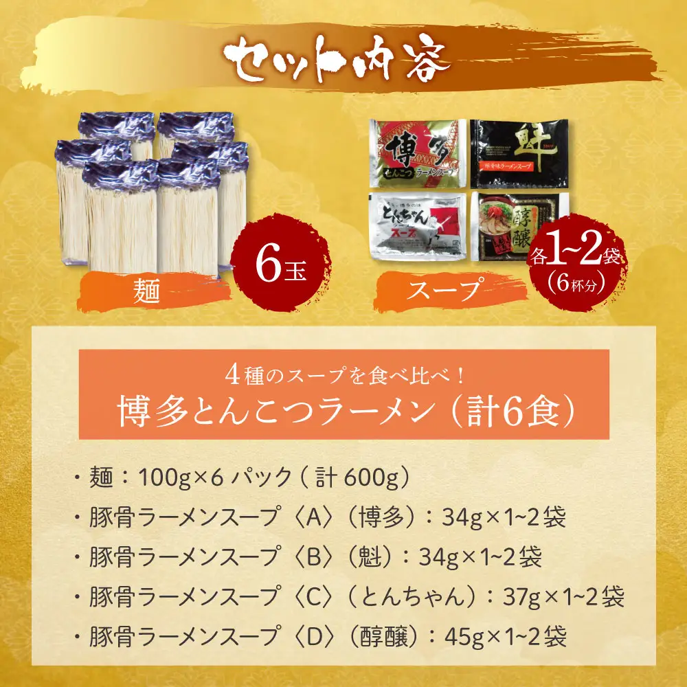 Z86-27 寄附額改定↓↓ 博多とんこつラーメン6食 ラーメン