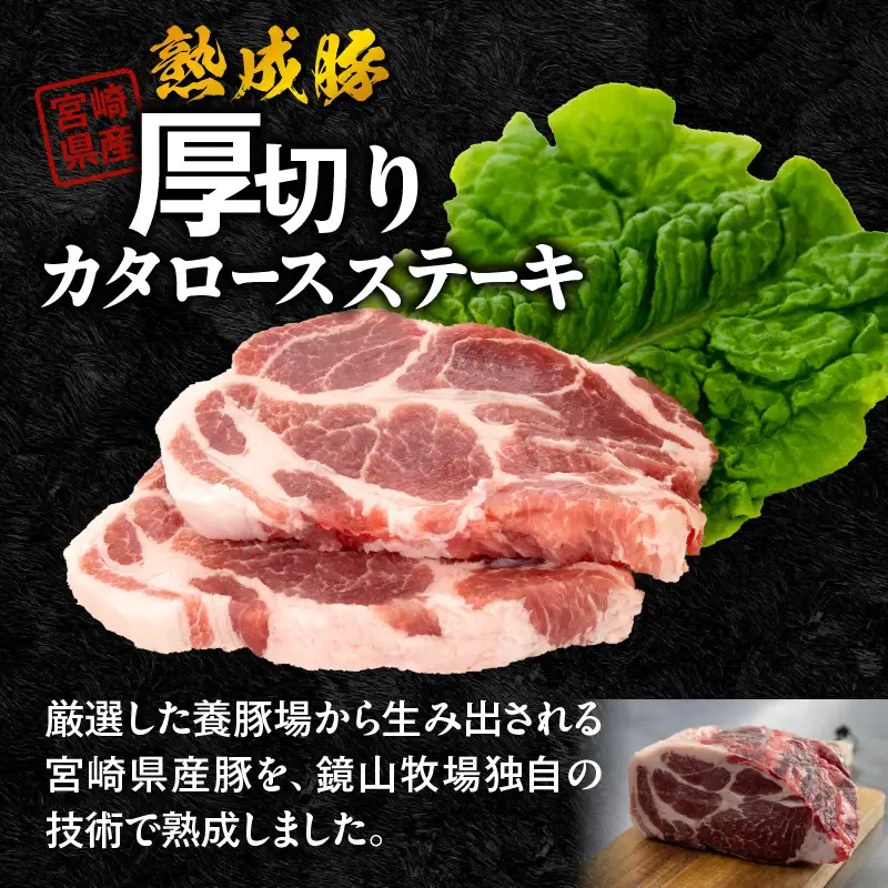 宮崎県産熟成豚 厚切りカタロースステーキセット 約125g×6個 N0105-YA699