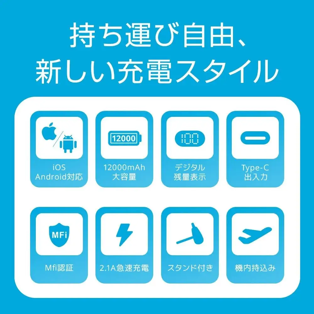 大容量モバイルバッテリー  パープル