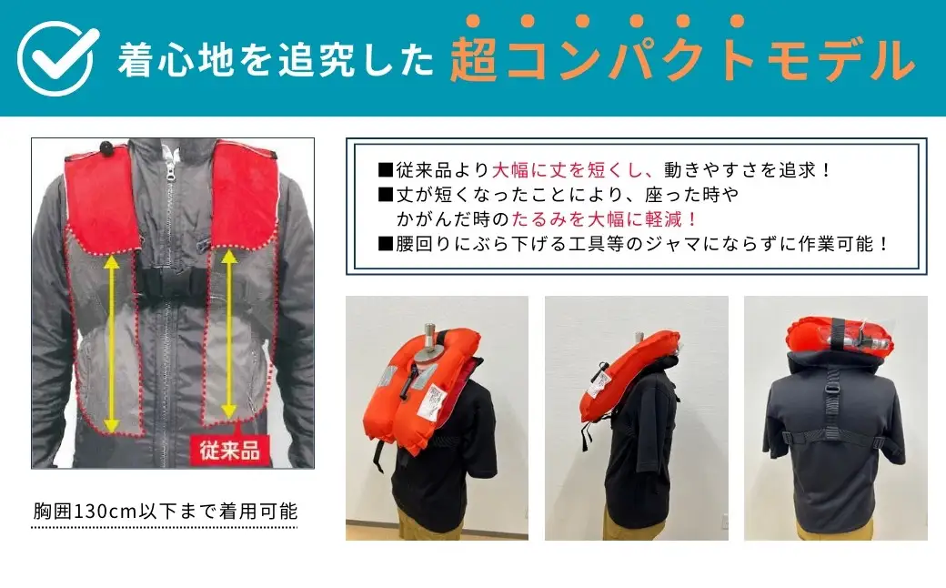 防災グッズ 膨脹式救命胴衣 ライフジャケット FN-80 TYPE A レッド