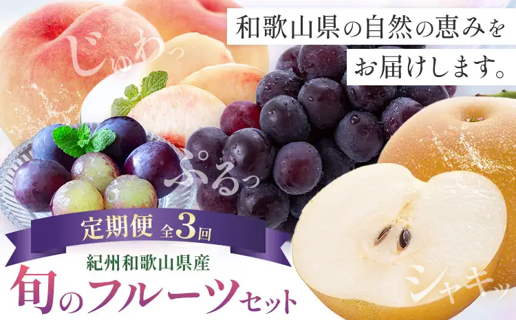旬の フルーツ セット 3ヶ月定期便 7月・8月・9月配送 桃 約1.8kg 梨 約2kg ピオーネ 約2kg