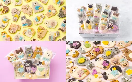 【 卵不使用 】 kurimaro collection ねこクッキーアートギフトセット （ 5枚入 ） お菓子 菓子 おかし おやつ 洋菓子 焼菓子 クッキー アート ギフト 可愛い クッキーアート クリエイター セット プレゼント