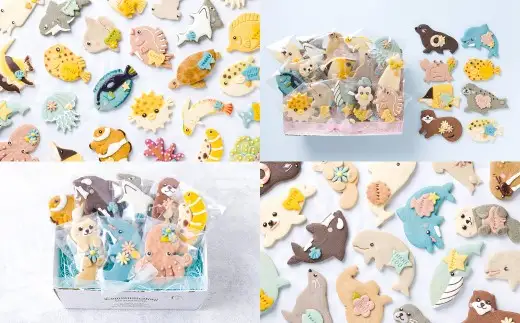【 卵不使用 】 kurimaro collection 海の生きものクッキーアートギフトセット （ 5枚入 ） お菓子 菓子 おかし おやつ 洋菓子 焼菓子 クッキー アート ギフト 可愛い クッキーアート クリエイター セット プレゼント