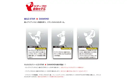 ゴルフボール スリクソン Z-STAR ダイヤモンド3 イエロー【2ダース/24球入り】
