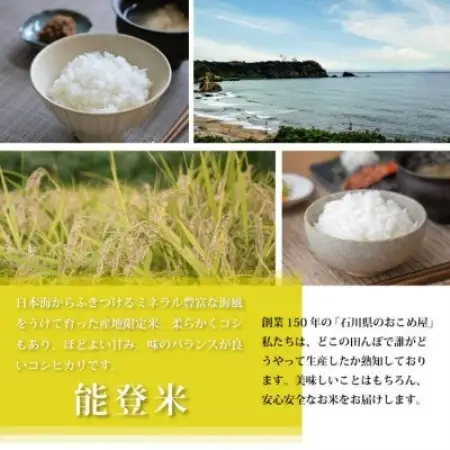 【毎月定期便】【炊きたての香りと甘みが広がる】石川県産コシヒカリ「能登米」 精米5kg全3回【4085906】