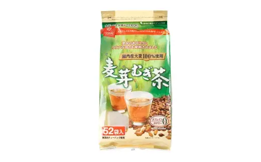 【はくばく】麦芽むぎ茶 364g（ 52袋 ）×12袋 大麦 ブレンド おおむぎ チャック付き 穀物 ノンカフェイン ミネラル 補給 国産 麦茶 麦ちゃ むぎちゃ チャック付き