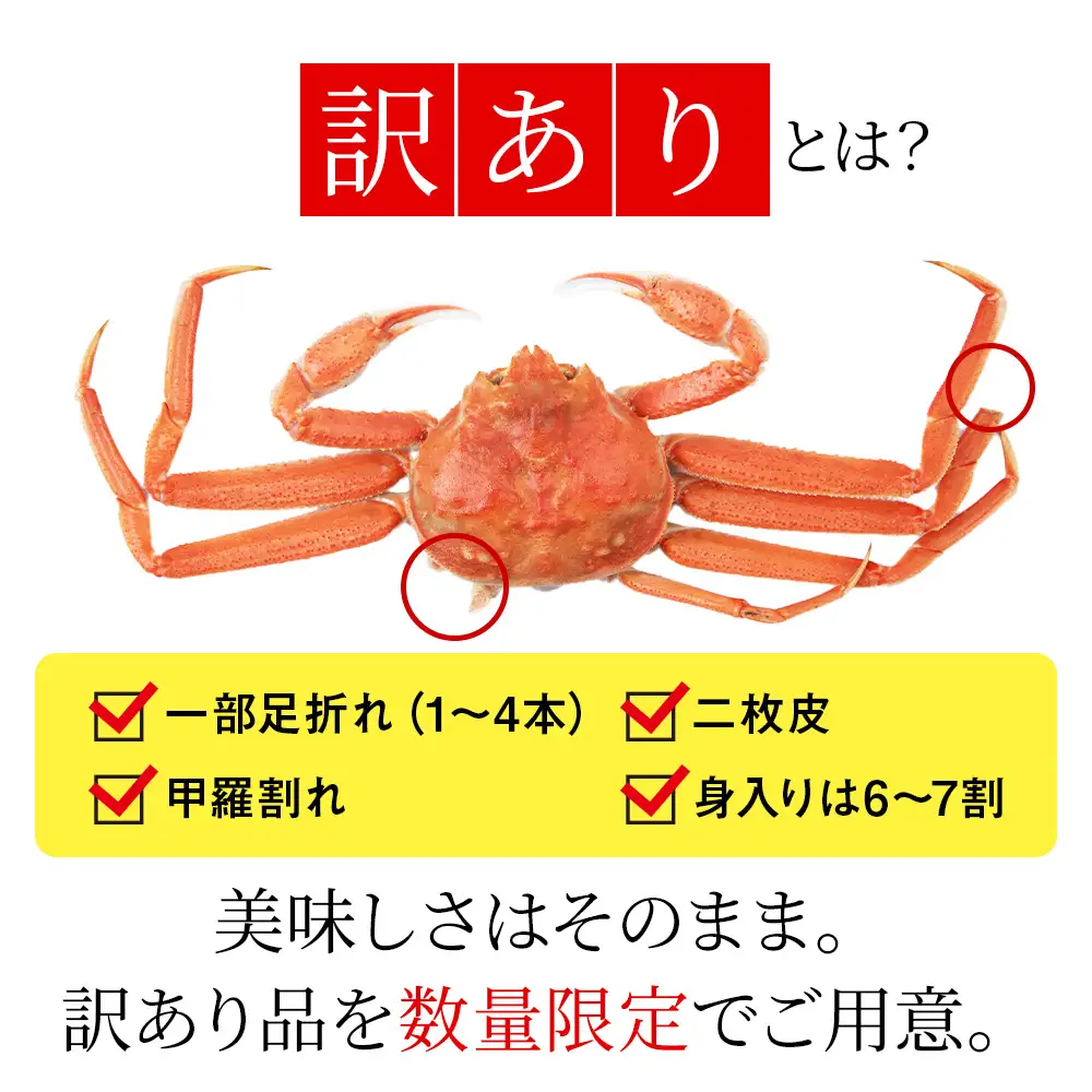 【7営業日以内発送】訳あり オオズワイガニオスメス混在 浜ゆで （4-7尾）1kg AS227