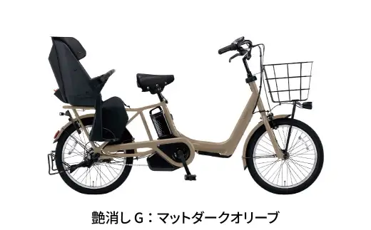 【 マットダークオリーブ 】 パナソニック ギュット ・ アニーズ ・ DX ・ 押し歩き 電動アシスト自転車 × 1台 【 完全組立配送 】 バッテリー スロープ ブレーキ バスケット 変速 放熱フィン スタピタ2S 自転車 電動アシスト自転車 電動自転車 子乗せ自転車
