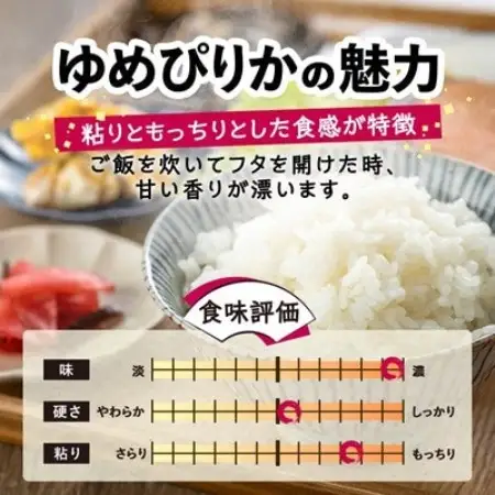 【毎月定期便】特別栽培米 北海道産 ゆめぴりか 5kg(5キロ×1) 精米 美味しいお米全3回【4086817】