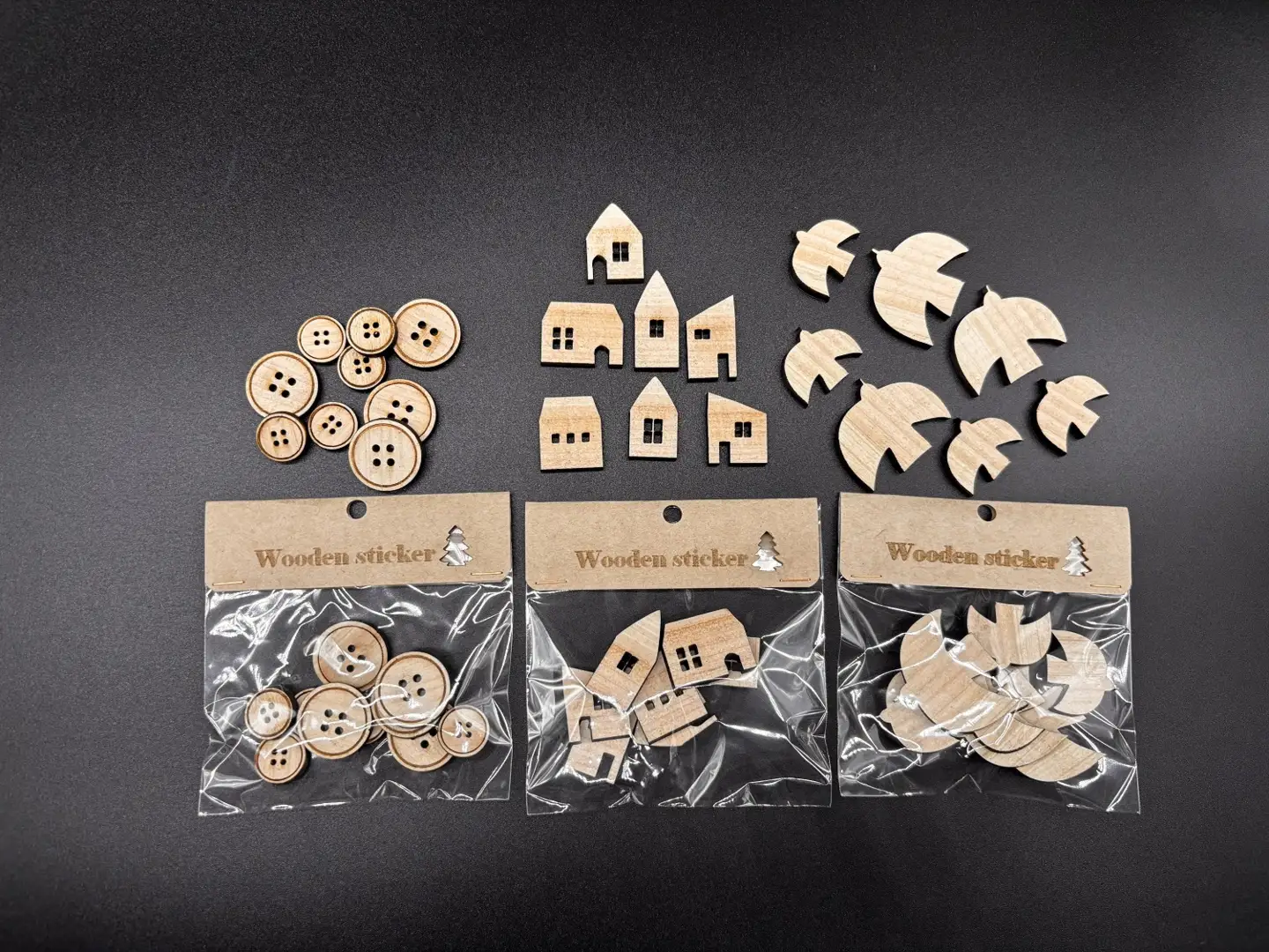 西川材を使った木のステッカー「Wooden Sticker（北欧セット）」