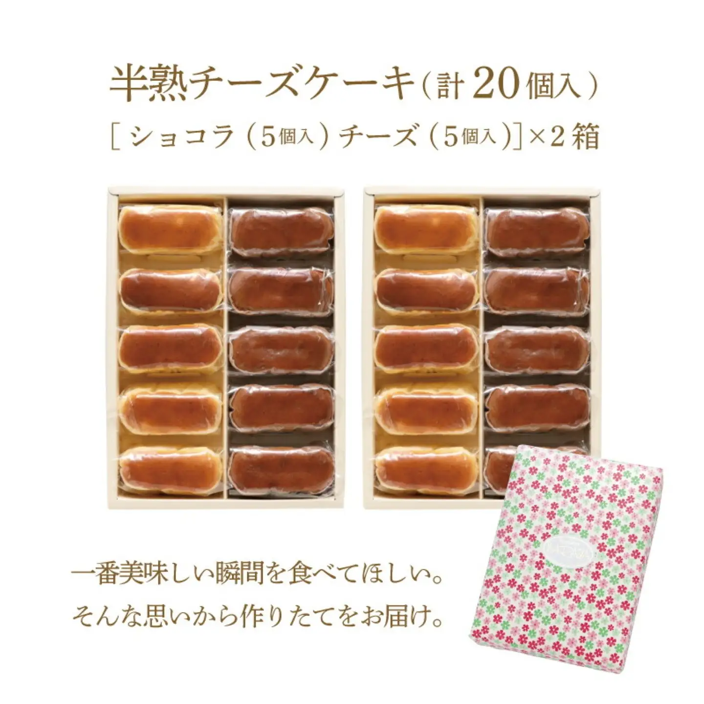 半熟チーズケーキ5ケ半熟ショコラ5ケ　10個入ｘ2箱【ならや】｜チーズケーキ チョコレートケーキ 半熟 ショコラ 贈答用 プレゼント ギフト naraya