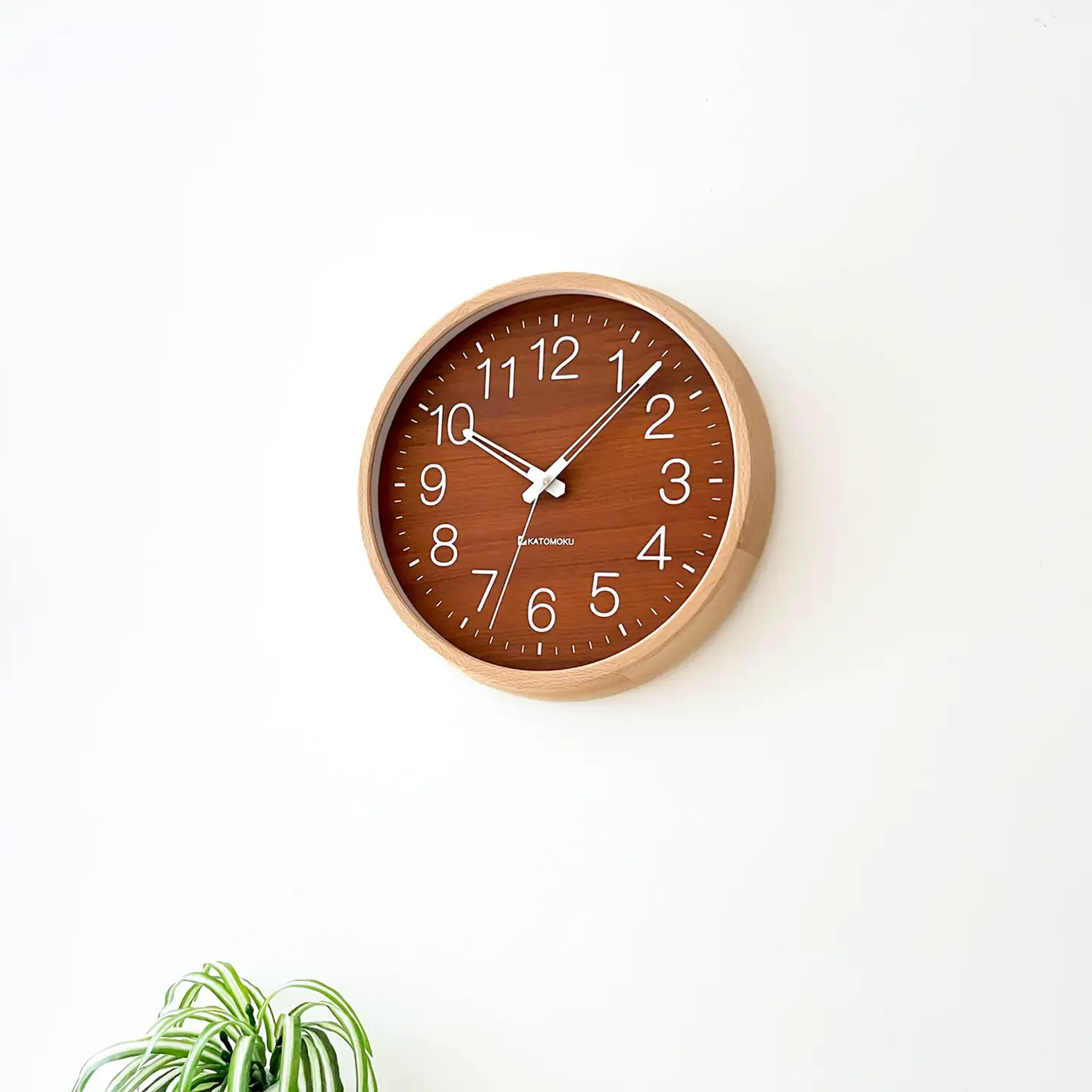 KATOMOKU Muku clock 2 ≪km-73≫木製掛け時計(スイープムーブメント(連続秒針))【R7470】