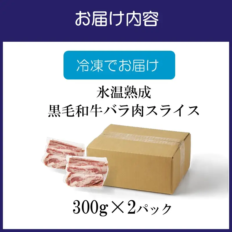 【氷温熟成】黒毛和牛バラ肉スライス 600g（300g×2パック）【配送不可地域：北海道・沖縄・離島】【077E-002】