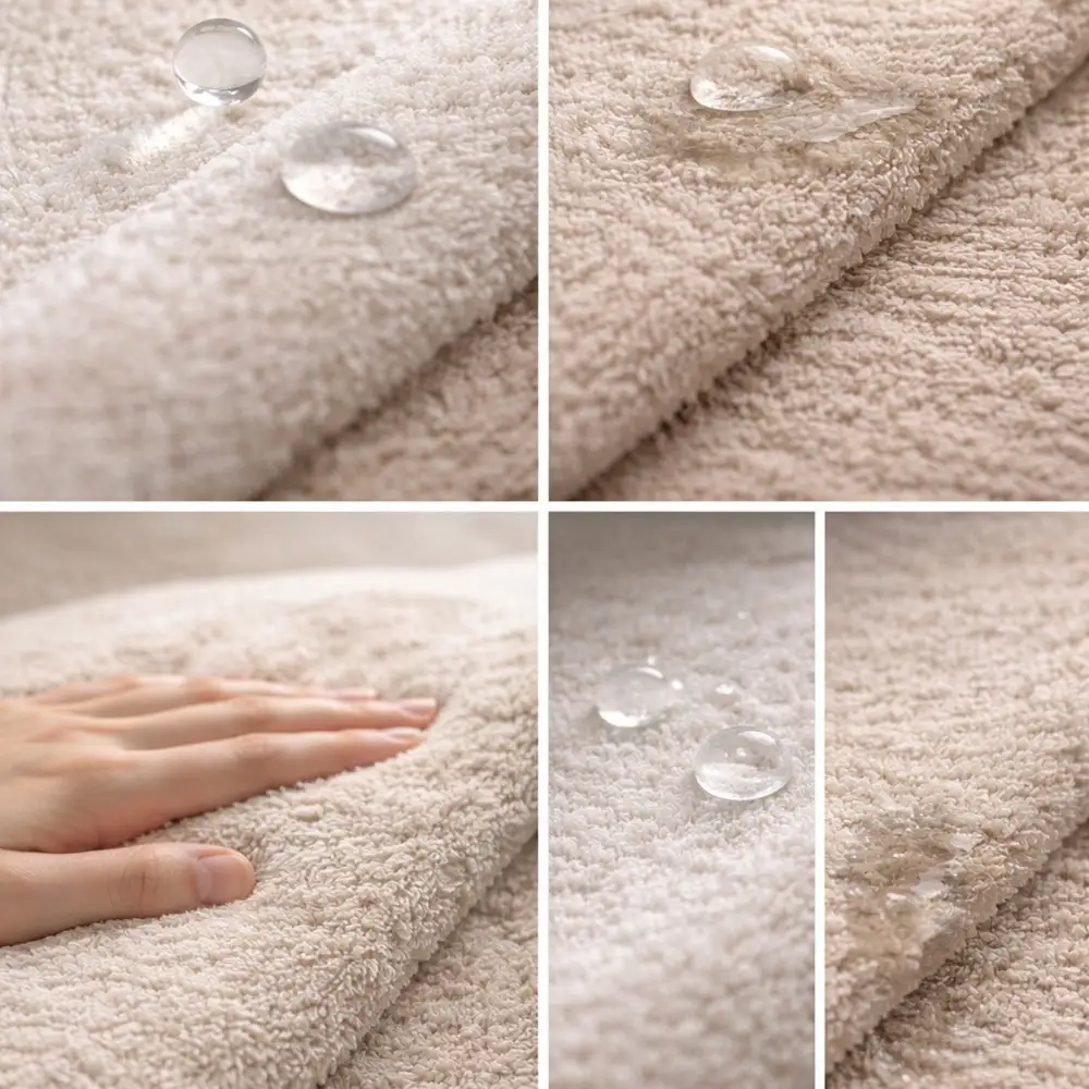 高吸水タオル フェイス4枚 バスタオル2枚 ライトグレー