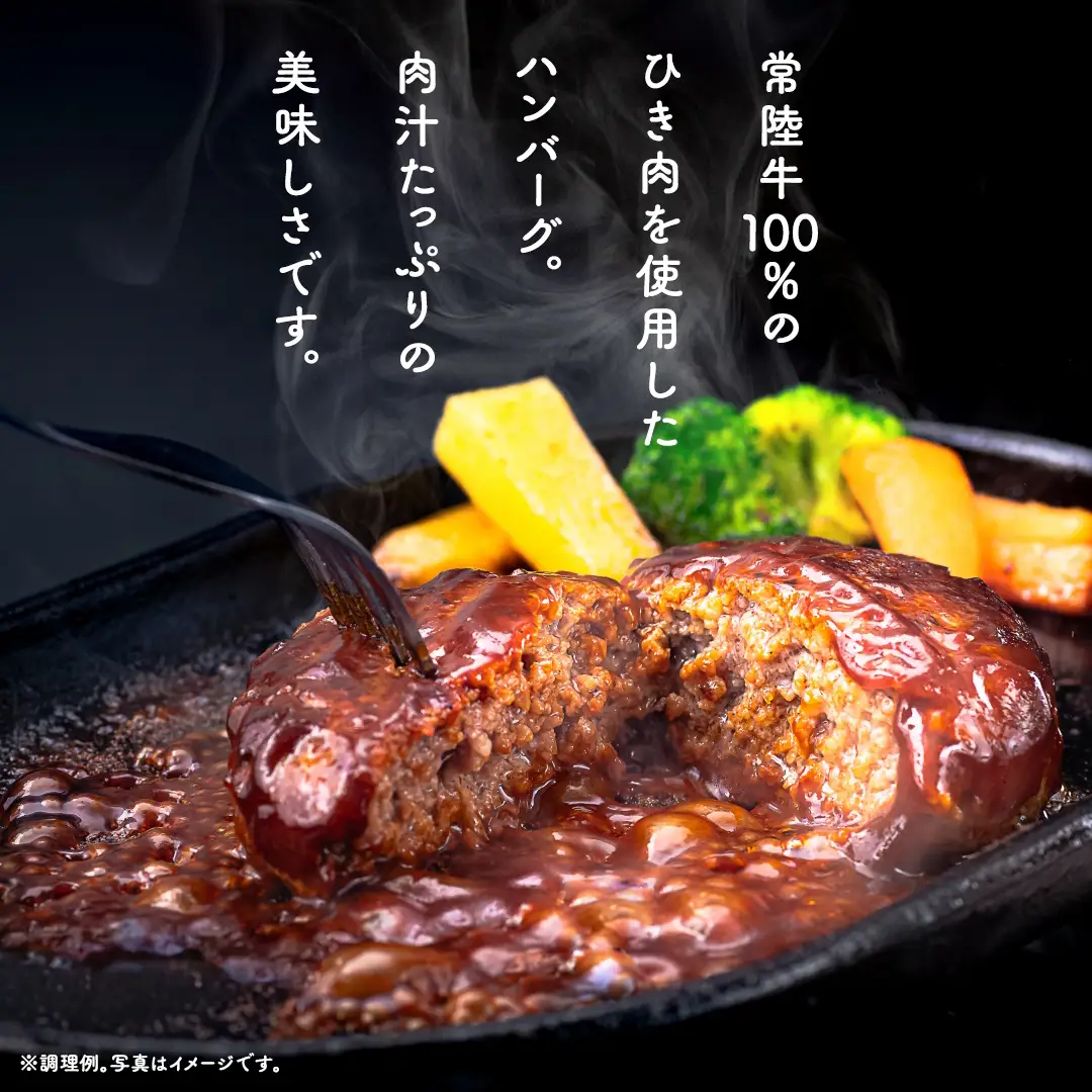 ご自宅用【常陸牛】100% ハンバーグ 6個 (茨城県共通返礼品) 簡易包装