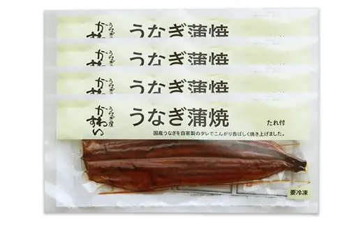 超特大国産うなぎ4本セット(1尾：200~229g)(B1176-1)
