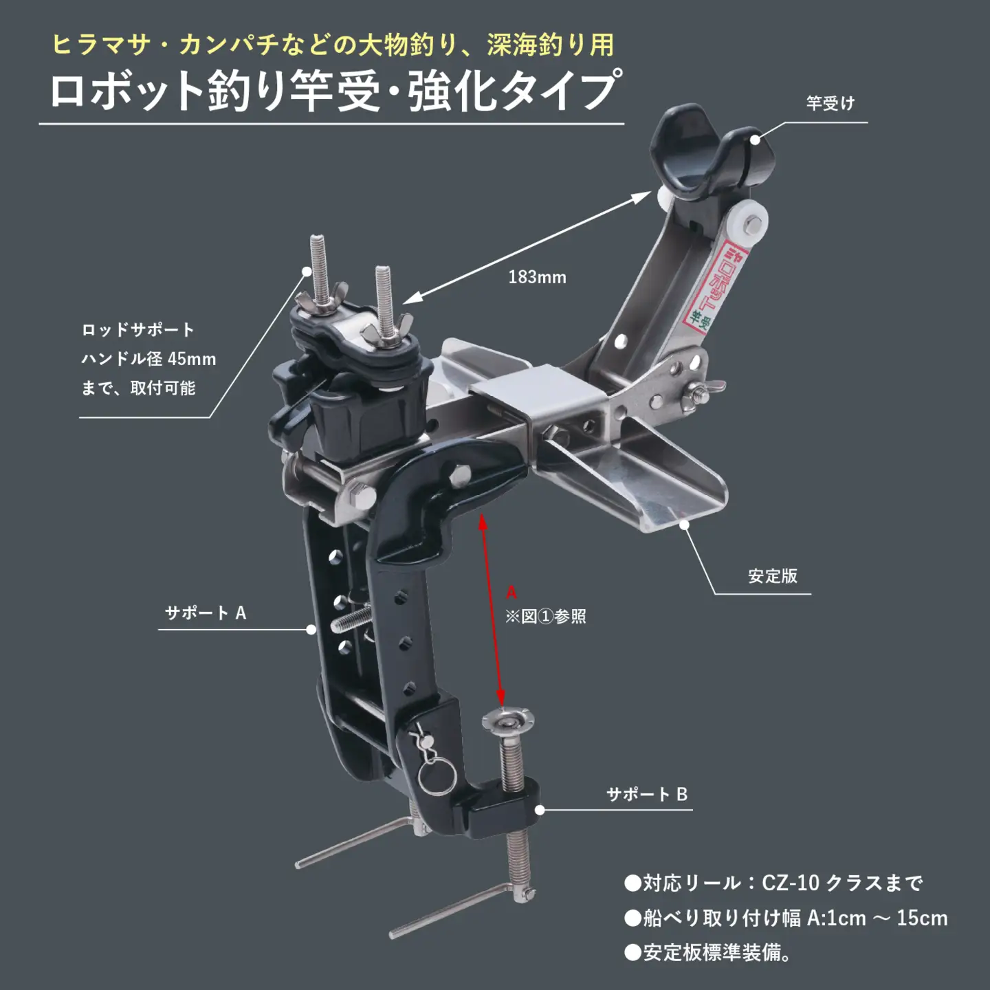 ロボット釣り竿受・強化タイプ