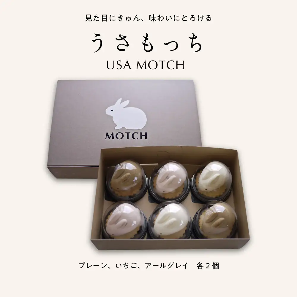 MOTCH うさもっち 6個ボックス [プレーン、ダブルベリー、アールグレイ各2個] 新食感 もちもち 可愛い おしゃれ うさぎ スイーツ 和洋菓子 洋菓子  チーズケーキ ギフト 贈り物 取り寄せ_0019-004-se8