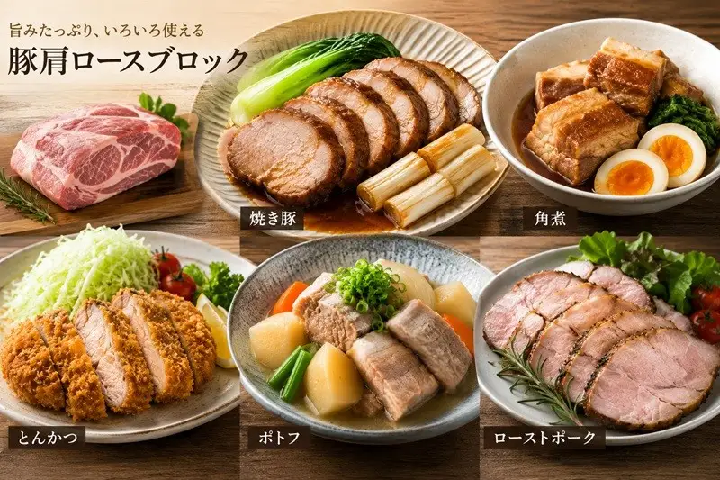 A1-0408／鹿児島県 産桜島美湯豚　肩ロースブロック　2kg (2分割)