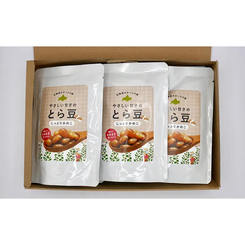 北海道 オホーツク産 とら豆 かのこ ドライパック 50g×6個[ そのまま食べる 煮豆 備蓄 常温保存 おつまみ トッピング オホーツク ]