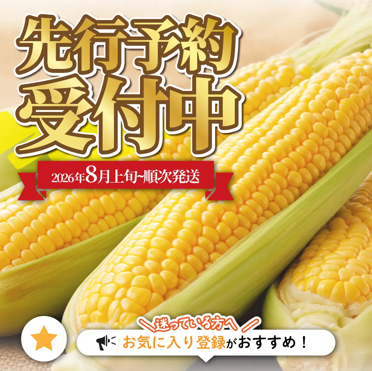 【先行予約】北海道七飯町産とうもろこし「ゴールドラッシュ」18本セット(令和8年8月上旬頃より順次発送) NABU004