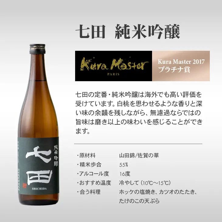 七田 純米吟醸 720ml 天山酒造 日本酒 酒 B100-031