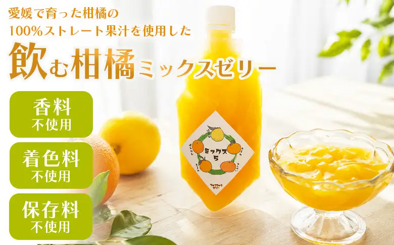 ＜つるんと食感の飲む柑橘ミックスゼリー 2個＞『1か月以内に順次発送予定』果物ゼリー くだもの ゼリー パウチ みかん 蜜柑 デザート スイーツ おやつ のむ ストレート 果汁 100％ 食感 ぷるぷる お楽しみ 渡江から一歩を踏み出す会 愛媛県 西予市 【常温】ATI0054