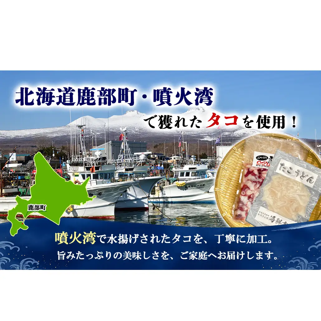 北海道産 ボイルタコ足 ぶつ切り たこうどん セット 計700g タコ 蛸 ミズダコ ボイル済み