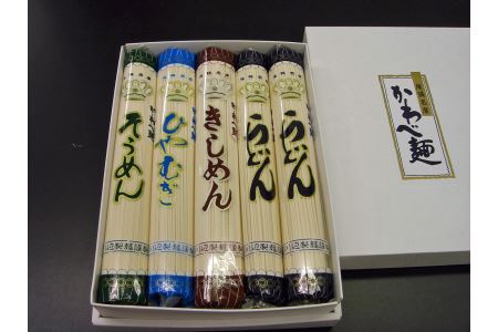 かわべ麺 乾麺詰合せ 10袋 合計約2,4kg（乾麺うどん3袋・乾麺きしめん3袋・乾麺ひやむぎ2袋・乾麺そうめん2袋） | 麺類 セット うどん そうめん 冷や麦 きしめん