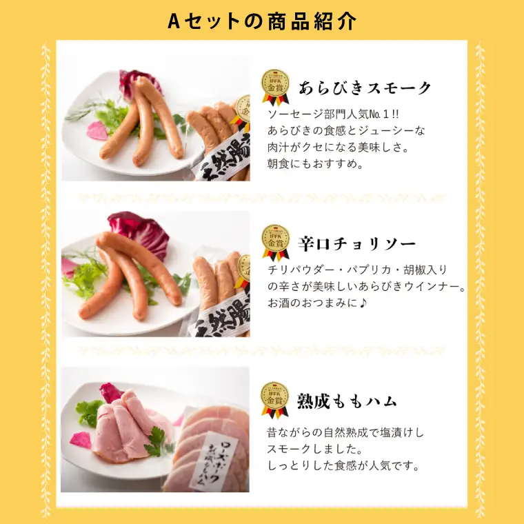 ハム ソーセージ 詰め合わせ IFFA金賞 老舗肉屋の手作りAセット 肉のイイジマ 茨城県 水戸市（DU-182）