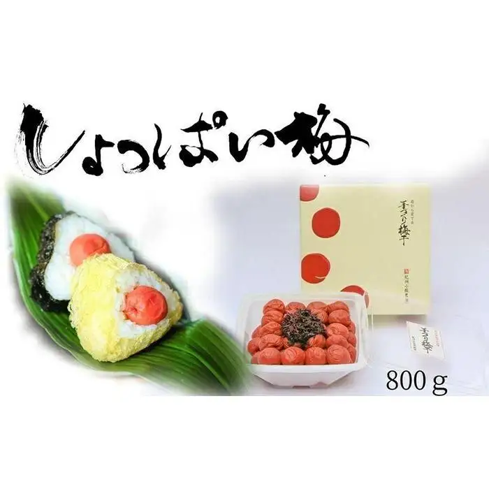 無添加　しそ梅　しょっぱい（食べごろLサイズ800g）紀州南高梅【梅農家手づくり梅干】